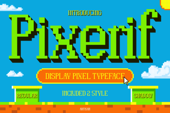 Pixerif 8-Bit Pixel Display Typeface