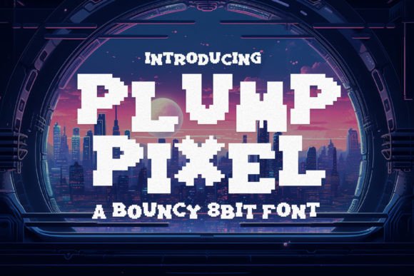 Plump Pixel 8-Bit Bouncy Game Font