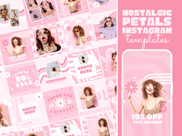 Retro Pink Instagram Vorlage