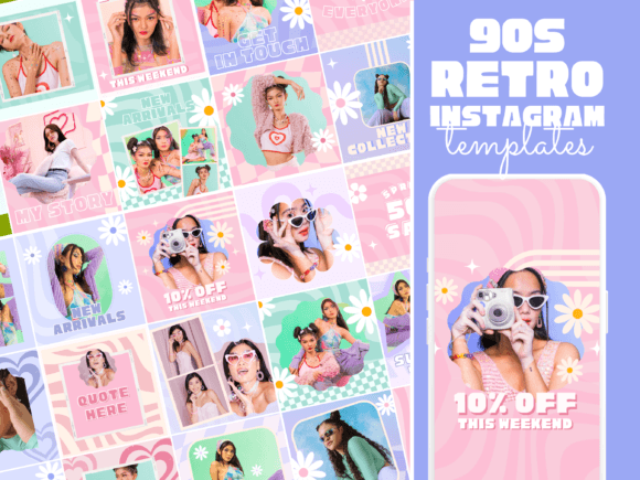 Retro Y2K Instagram Vorlagen