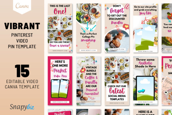 Vibrante Pinterest Video-Pin-Vorlagen