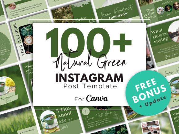 Vielseitige grüne Instagram-Vorlagen