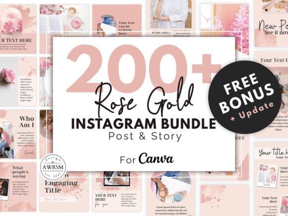 Rosé Gold Instagram Vorlagen Kit