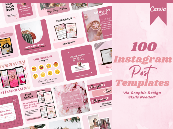 100 Pinke Instagram-Vorlagen
