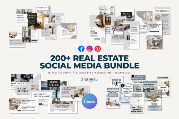 Immobilien Social Media Canva Paket