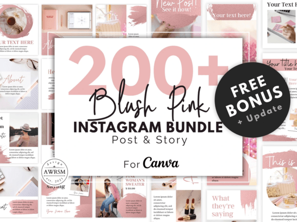 Blush Pink Instagram Vorlage Kit