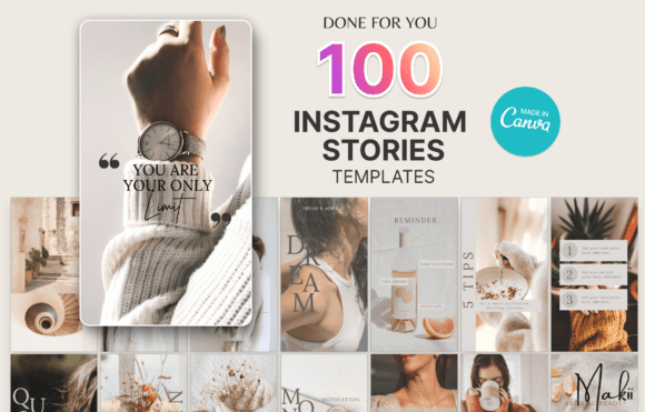 100 Instagram Story Vorlagen für Canva