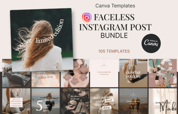 Faceless Instagram-Post Vorlagen