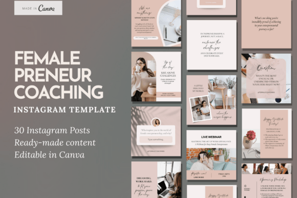 Weibliche Coaching Instagram Vorlagen