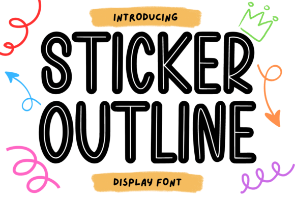 Sticker Outline Display Font