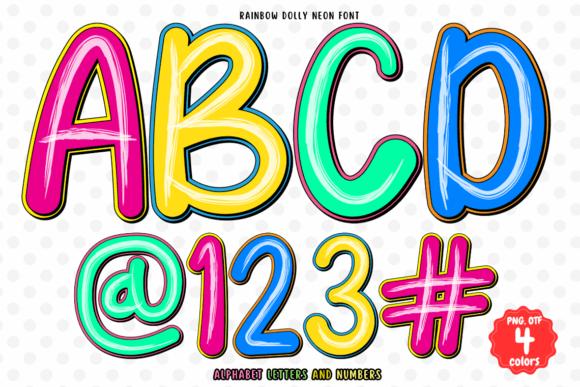 Rainbow Dolly Neon Color Font