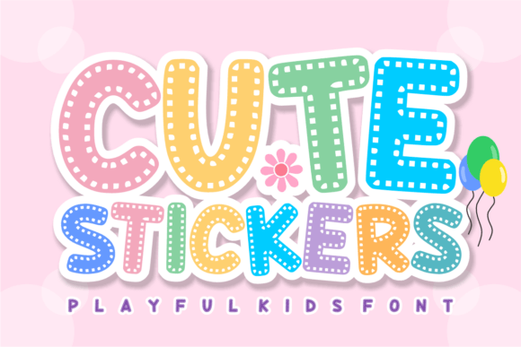 Cute Stickers Stitched Display Font