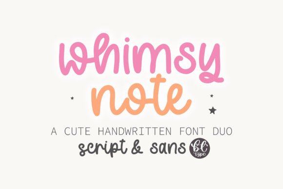 Whimsy Note Handwritten Font Duo