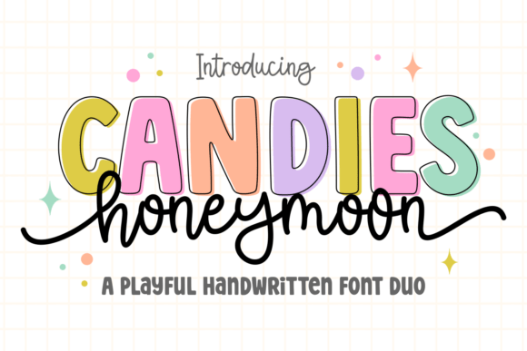 Candies Honeymoon Handwritten Font Duo