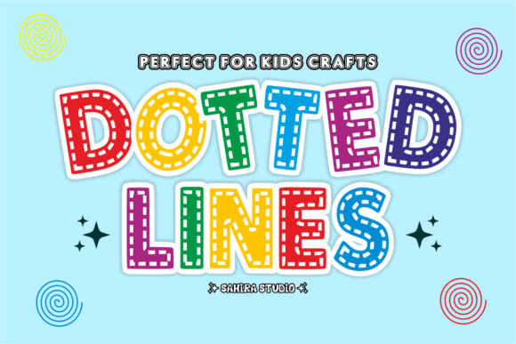 Dotted Lines Cartoon Stitch Font