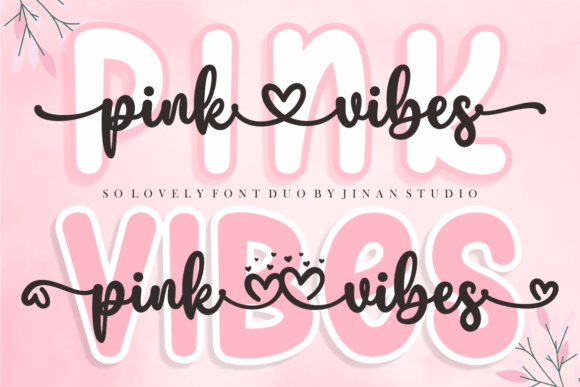 Pink Vibes Duo Romantic Script + Sans Font