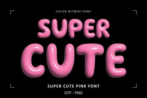 Super Cute Pink Color Font
