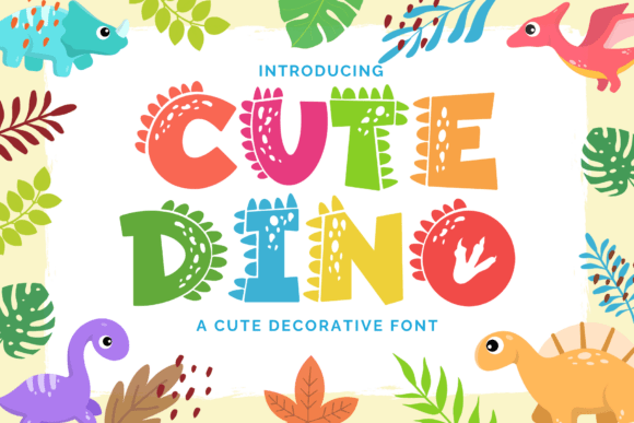 Cute Dinosaur Playful Decorative Font