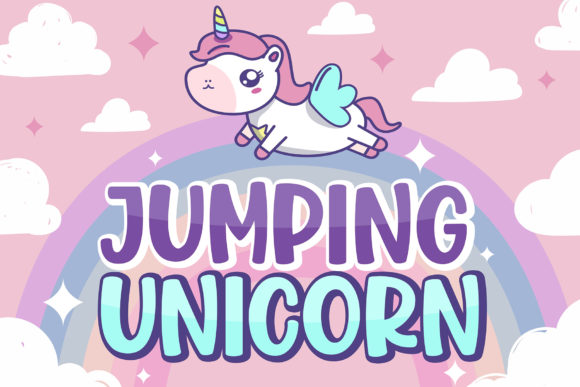 Jumping Unicorn Cute Display Font