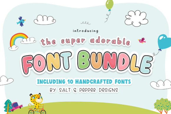 Adorable Bundle: Ten Cute Playful Display Fonts
