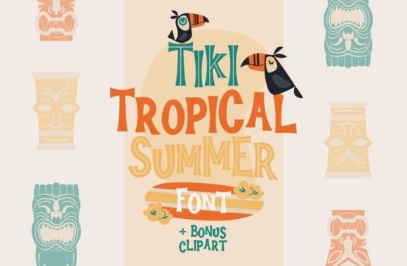 Tiki Tropical Summer Retro Font Duo