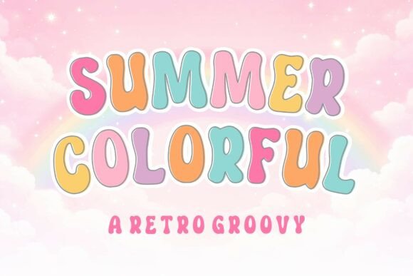 Summer Colorful Groovy Retro Display Font