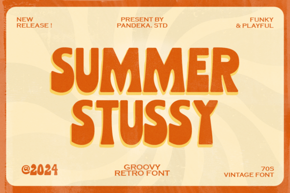 Summer Stussy Groovy 70s All-Caps Display Font