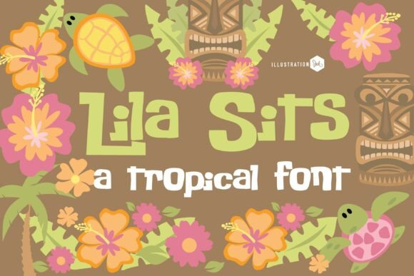 Lila Sits Tropical Collage Display Font