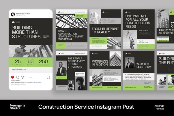 Modern Construction Services Post Template