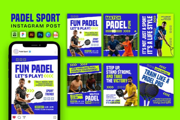 Neon Padel Instagram Template