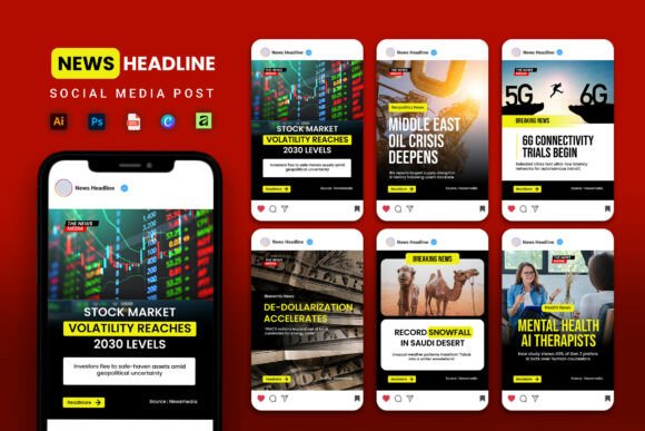 Professional Breaking News Social Media Kit