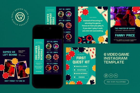Dynamic Video Game Social Media Template