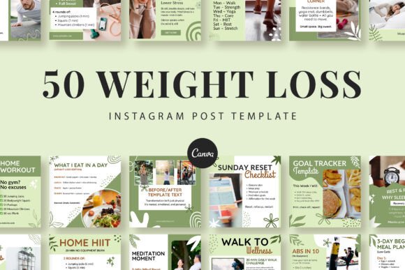 Weight Loss Instagram Canva Templates