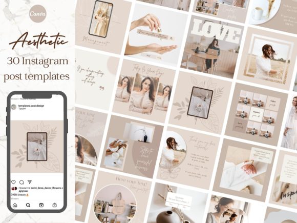 Customizable Aesthetic Instagram Post Templates