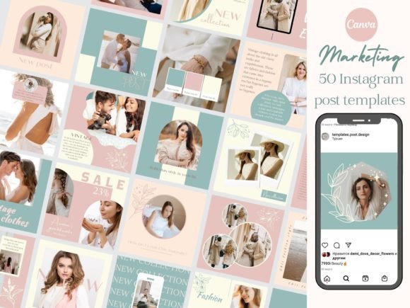Boho Fashion Instagram Template Set