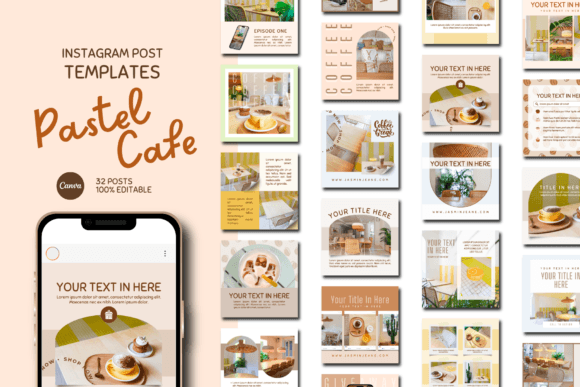 Pastel Cafe Instagram Post Template