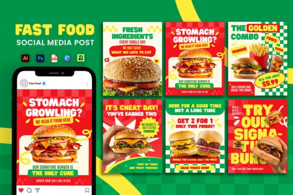 Retro Crave Social Media Templates
