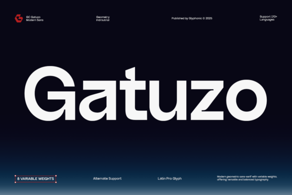 Gatuzo Geometric Sans Typeface