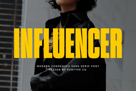 Influencer Bold Condensed Sans Typeface