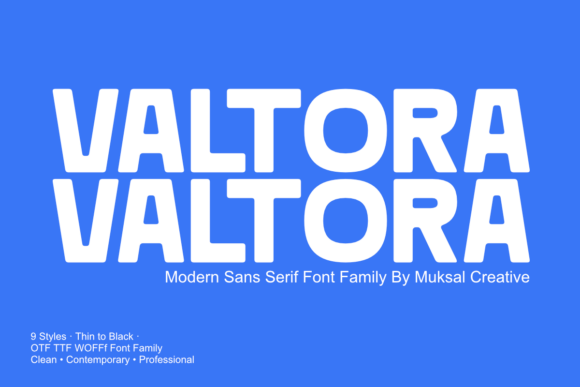 Valtora Modern Sans Serif Font Family