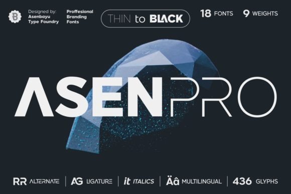 Asen Pro Modern Branding Font Family