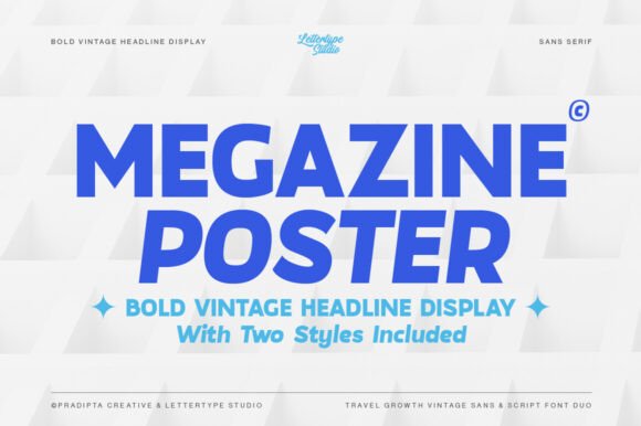 Megazine Poster Vintage Bold Sans Serif Font
