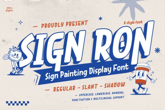 Sign Ron Vintage Sign Painter Display Font