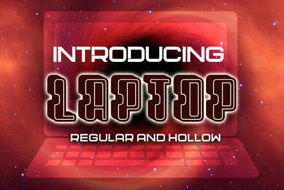 Laptop 3D Display Font