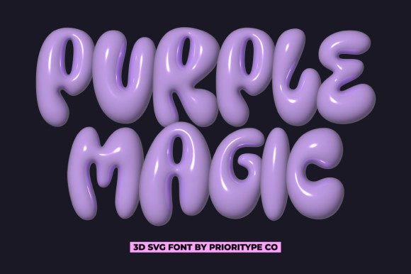 Purple Magic 3D SVG Font