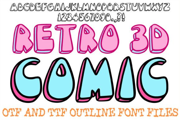 Retro 3D Comic Bubble Display Font