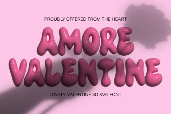 Amore Valentine 3D Bubble SVG Font