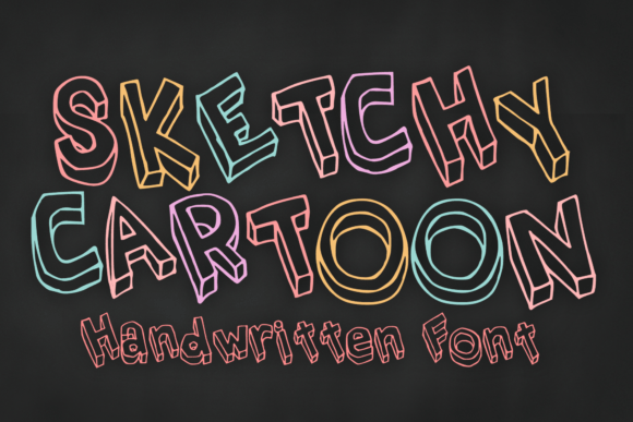 Sketchy Cartoon 3D Handdrawn Font