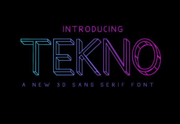 Tekno 3D Display Font
