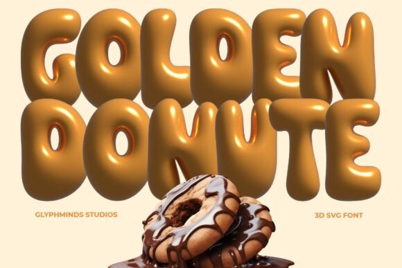Golden Donute 3D SVG Font